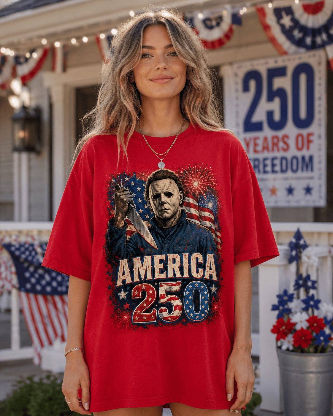 MCM 250 Years of Freedom All-Over Print T-Shirt - Image 4