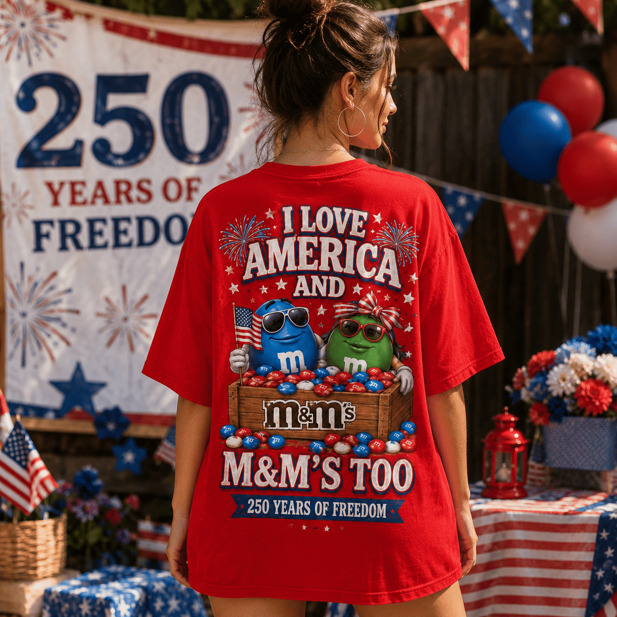Premium T-Shirt - 250 Years of Freedom 3D Print - Image 2