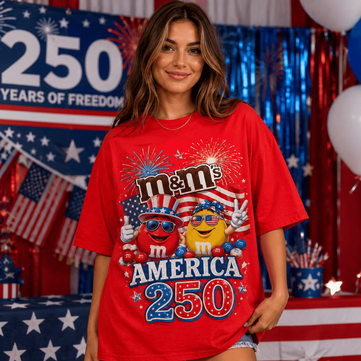 Premium T-Shirt - 250 Years of Freedom 3D Print - Image 3