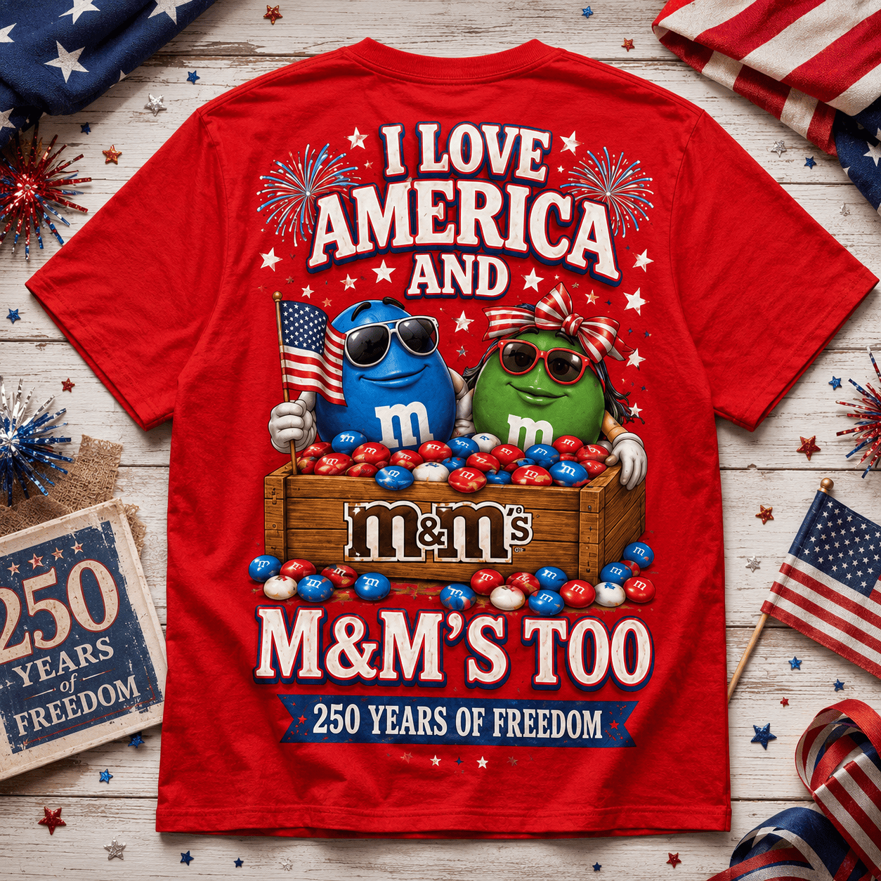 Premium T-Shirt - 250 Years of Freedom 3D Print - Image 4