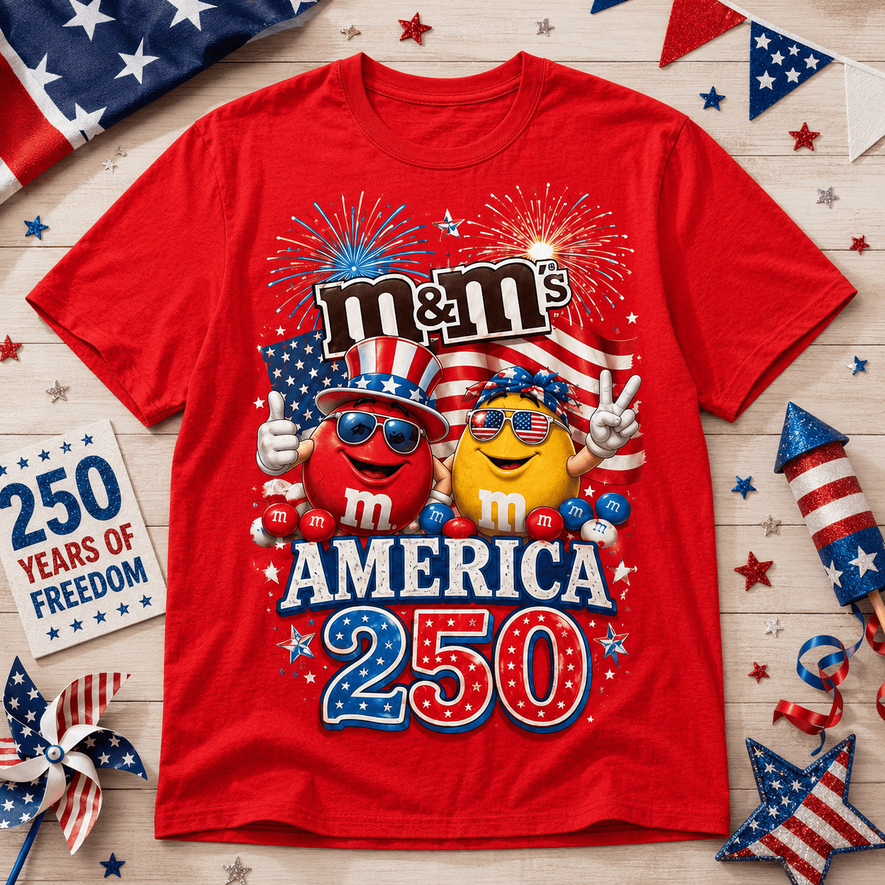 Premium T-Shirt - 250 Years of Freedom 3D Print - Image 5
