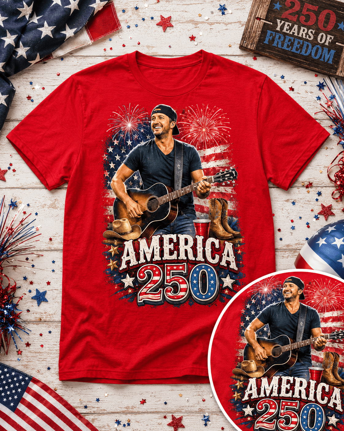 LBR 250 Years Of Freedom 3D All-Over Print T-Shirt - Image 2