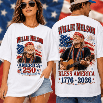 Willie Nelson America 250 3D All-Over Print T-Shirt