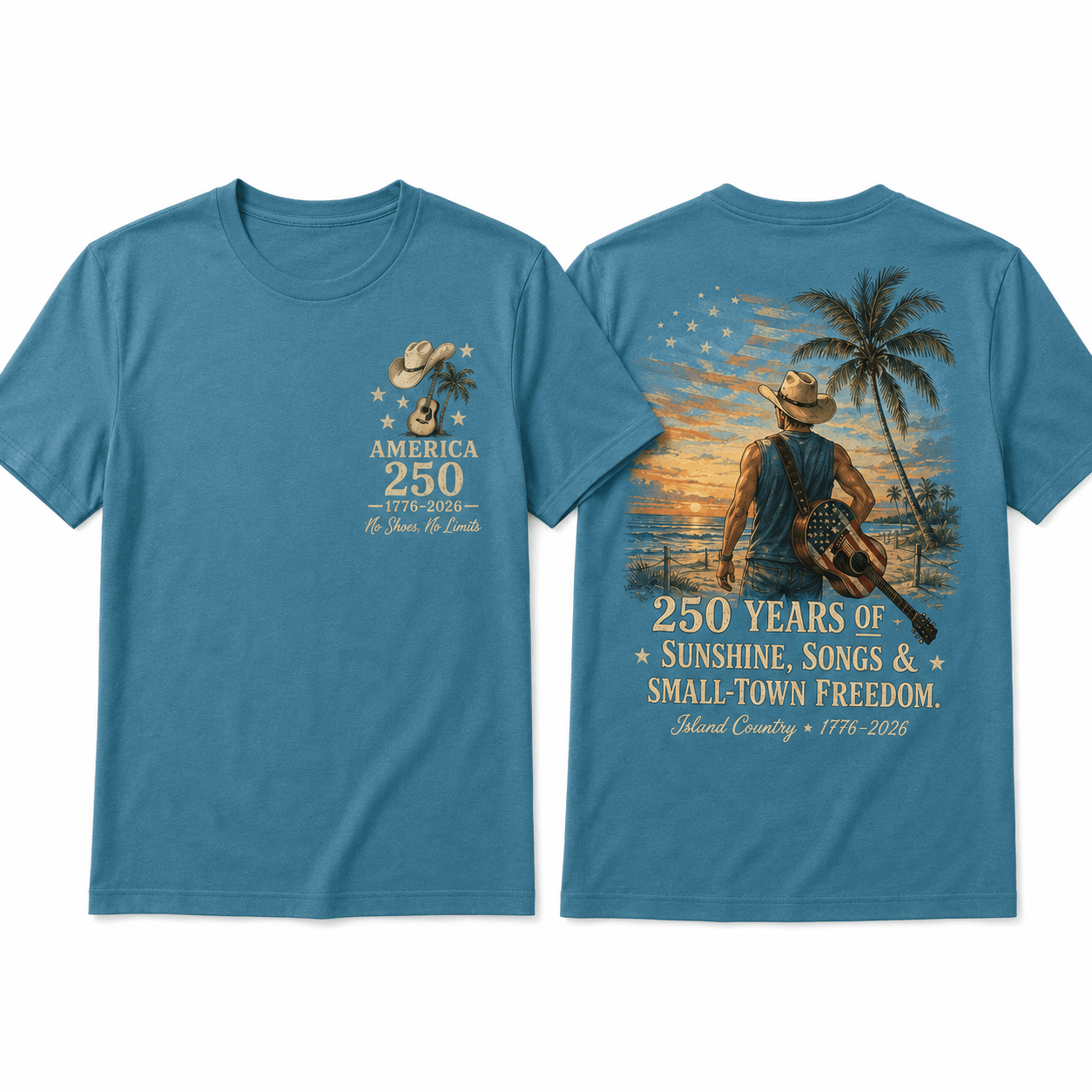 Kenny Chesney KNCN Founding 250 T-Shirt - All-Over Print, Polyester-Cotton Blend - Image 2