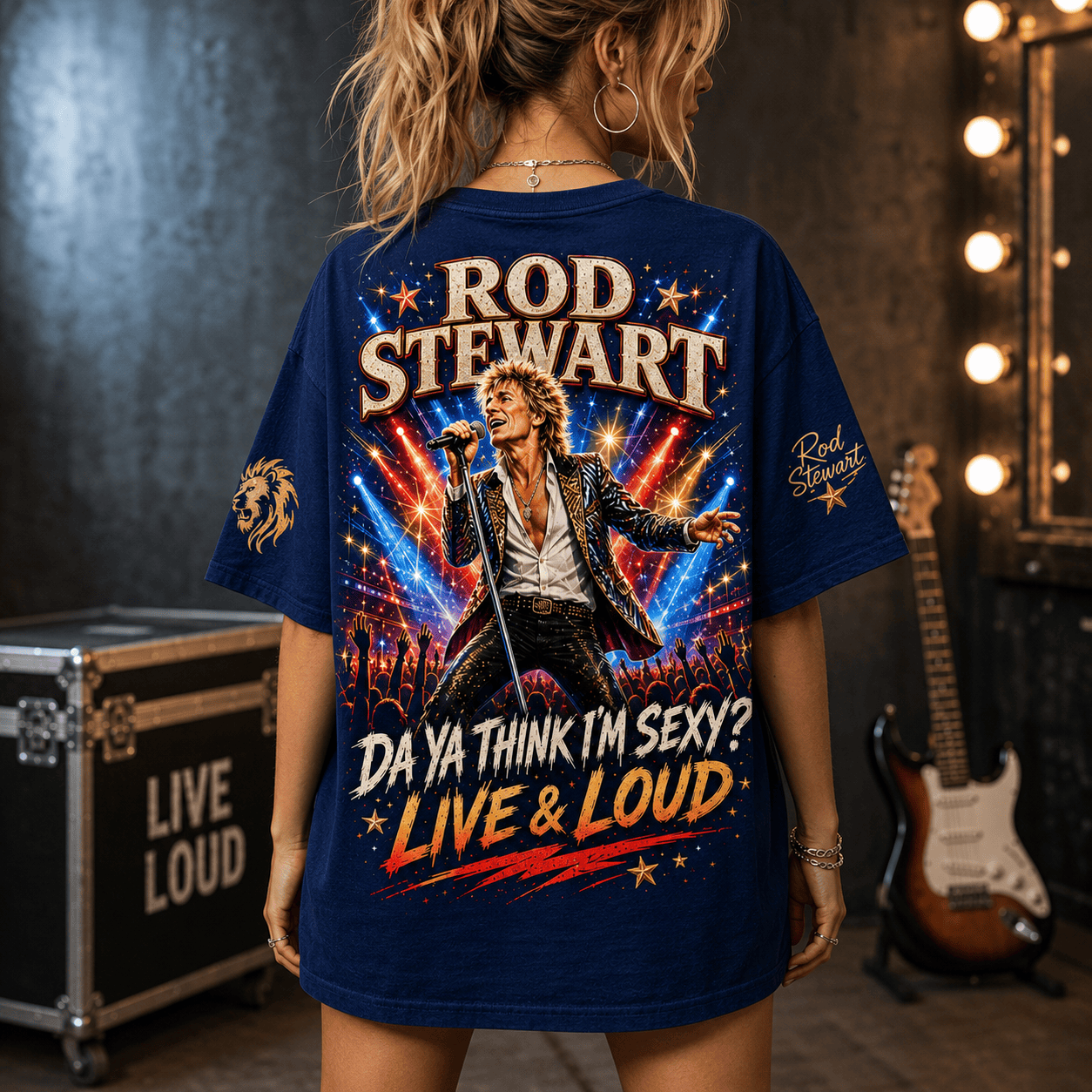 Rod Stewart Premium All-Over Print T-Shirt - 80% Polyester 20% Cotton - Image 5