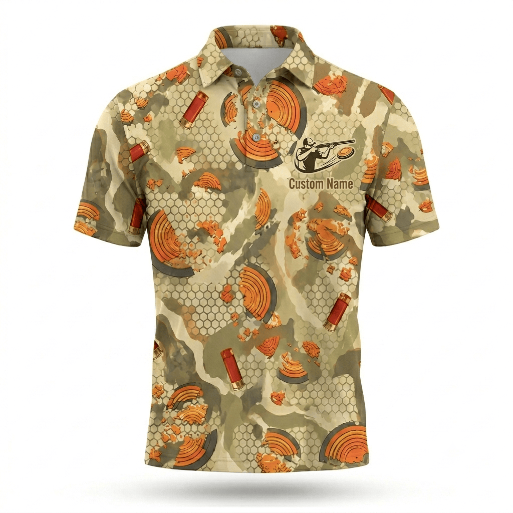 Clay Shooting Camouflage Polo Shirt for Men and Women