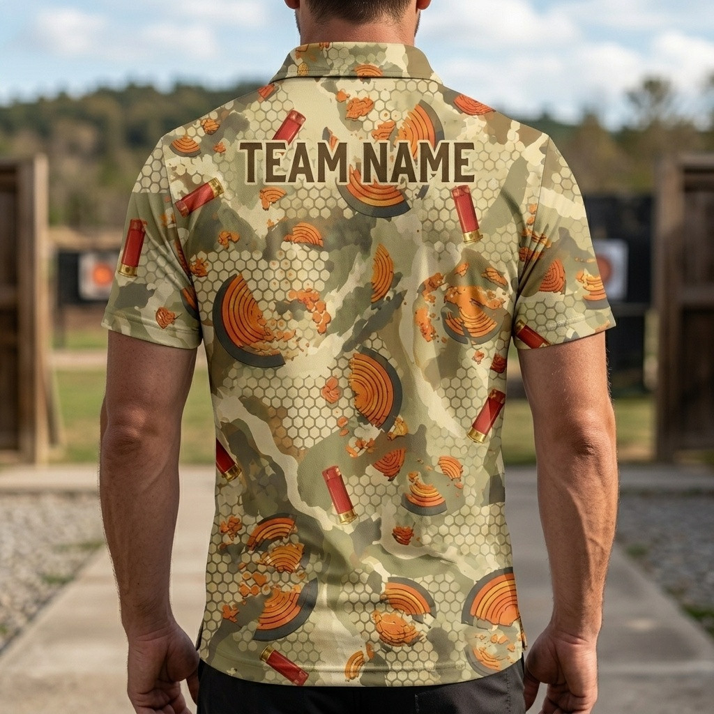 Clay Shooting Camouflage Polo Shirt for Men and Women - Image 6