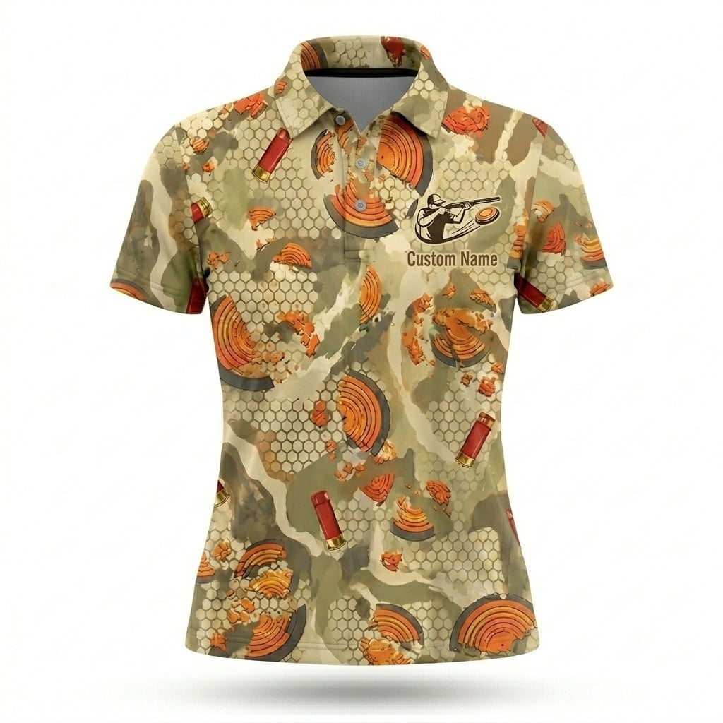 Clay Shooting Camouflage Polo Shirt for Men and Women - Image 7