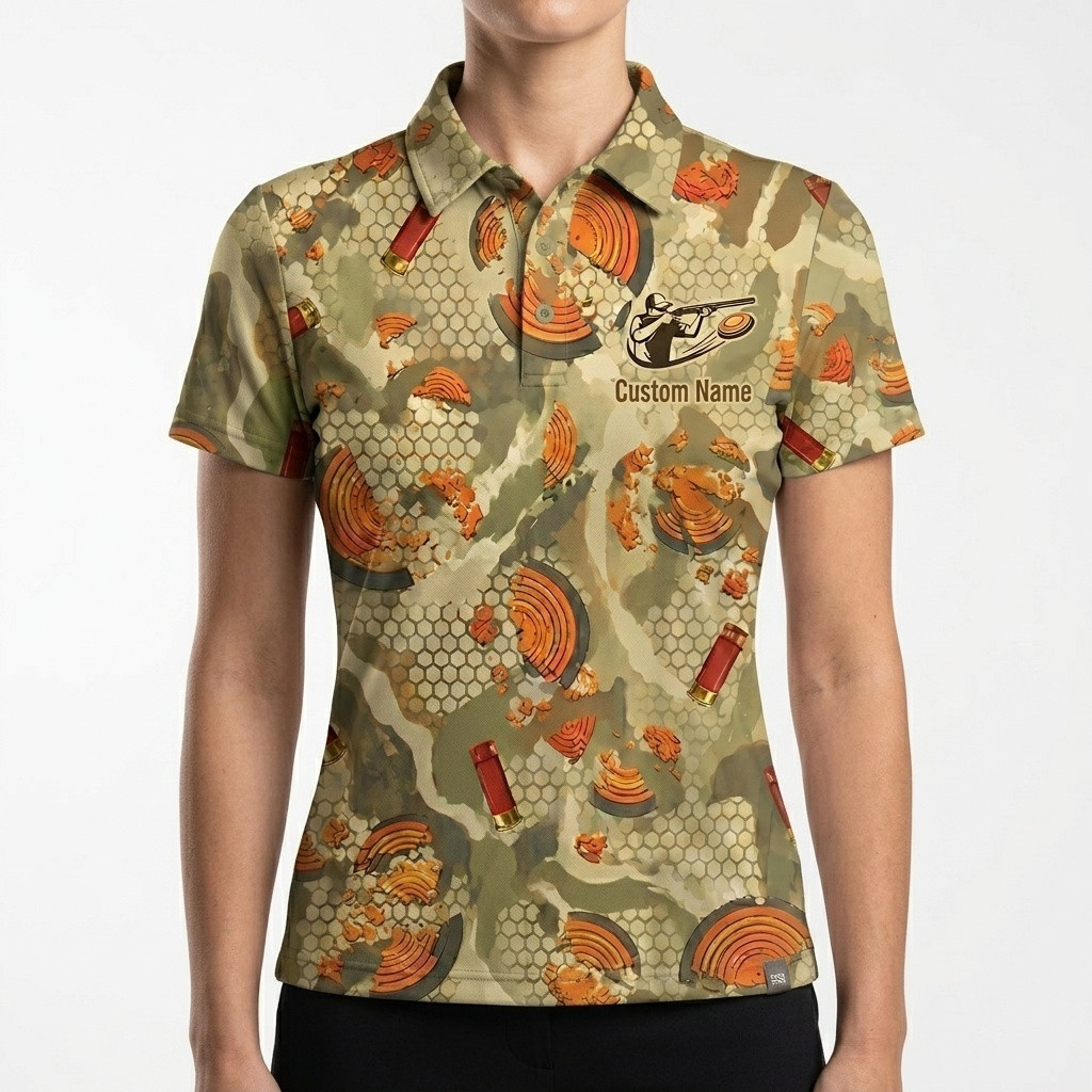 Clay Shooting Camouflage Polo Shirt for Men and Women - Image 9