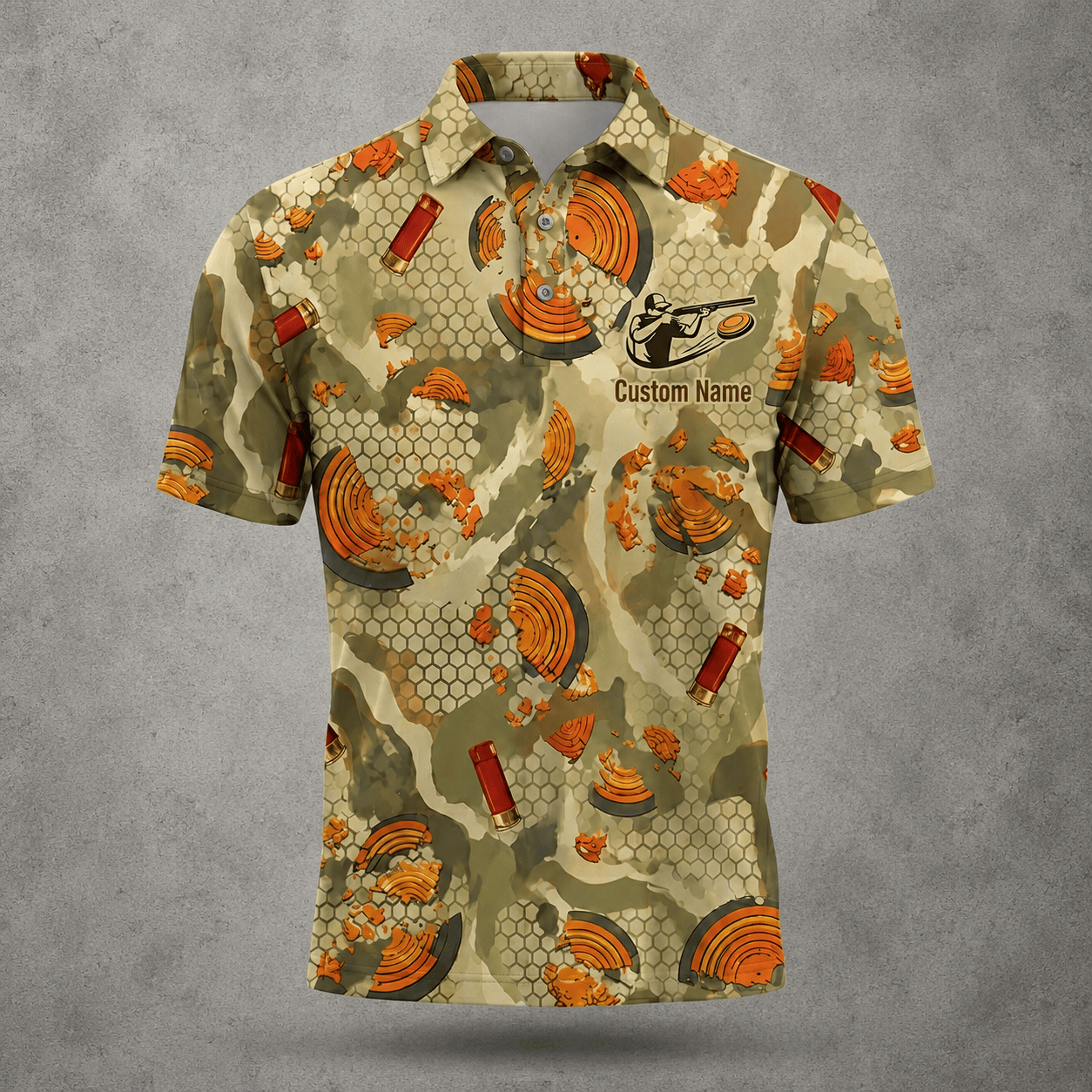 Clay Shooting Camouflage Polo Shirt for Men and Women - Image 2