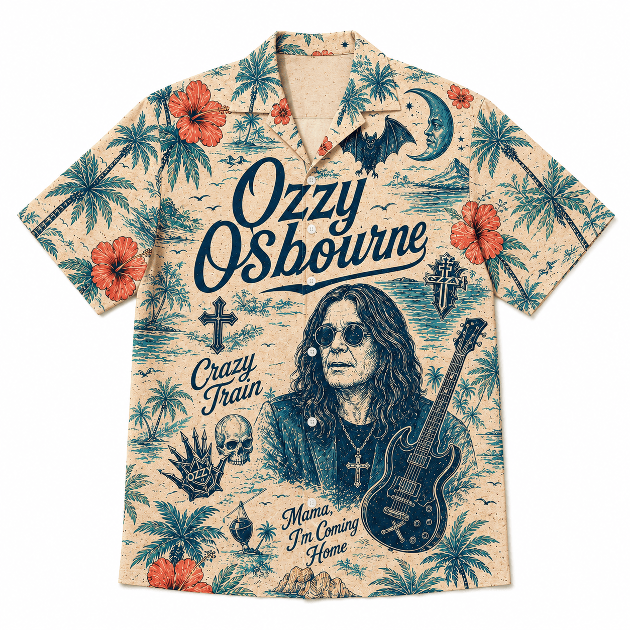 Ozzy Osbourne Tropical Summer Vibes Hawaiian Shirt - Polyester Spandex - Image 4