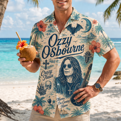 Ozzy Osbourne Tropical Summer Vibes Hawaiian Shirt - Polyester Spandex