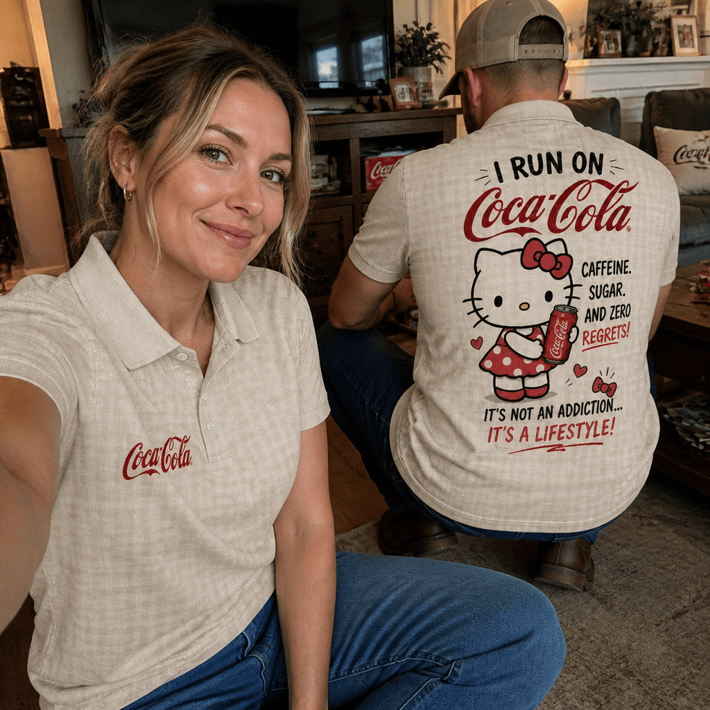Coca Cola Lovers Retro 3D Graphic Polo Shirt - Image 2