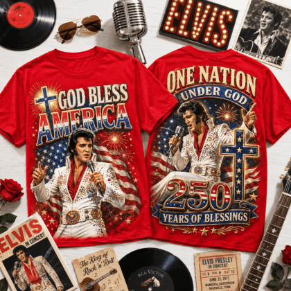 Elvis Presley God Bless America 3D All-Over Print T-Shirt