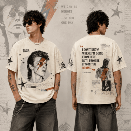 David Bowie All-Over Print T-Shirt - Premium Polyester-Cotton Blend