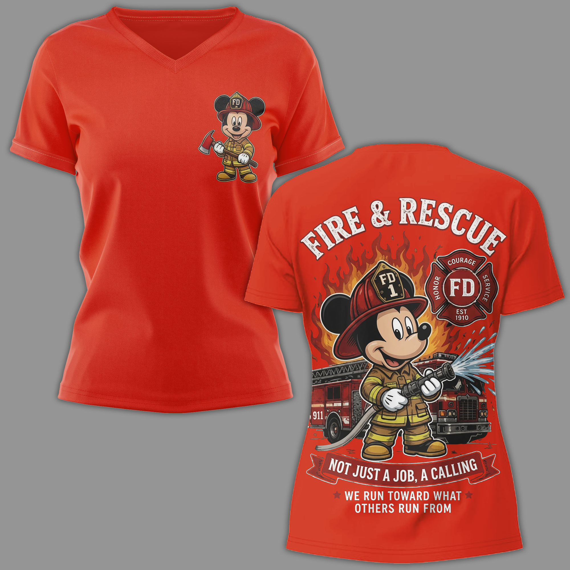Mickey Mouse All-Over Print T-Shirt - 80% Polyester 20% Cotton - Image 9