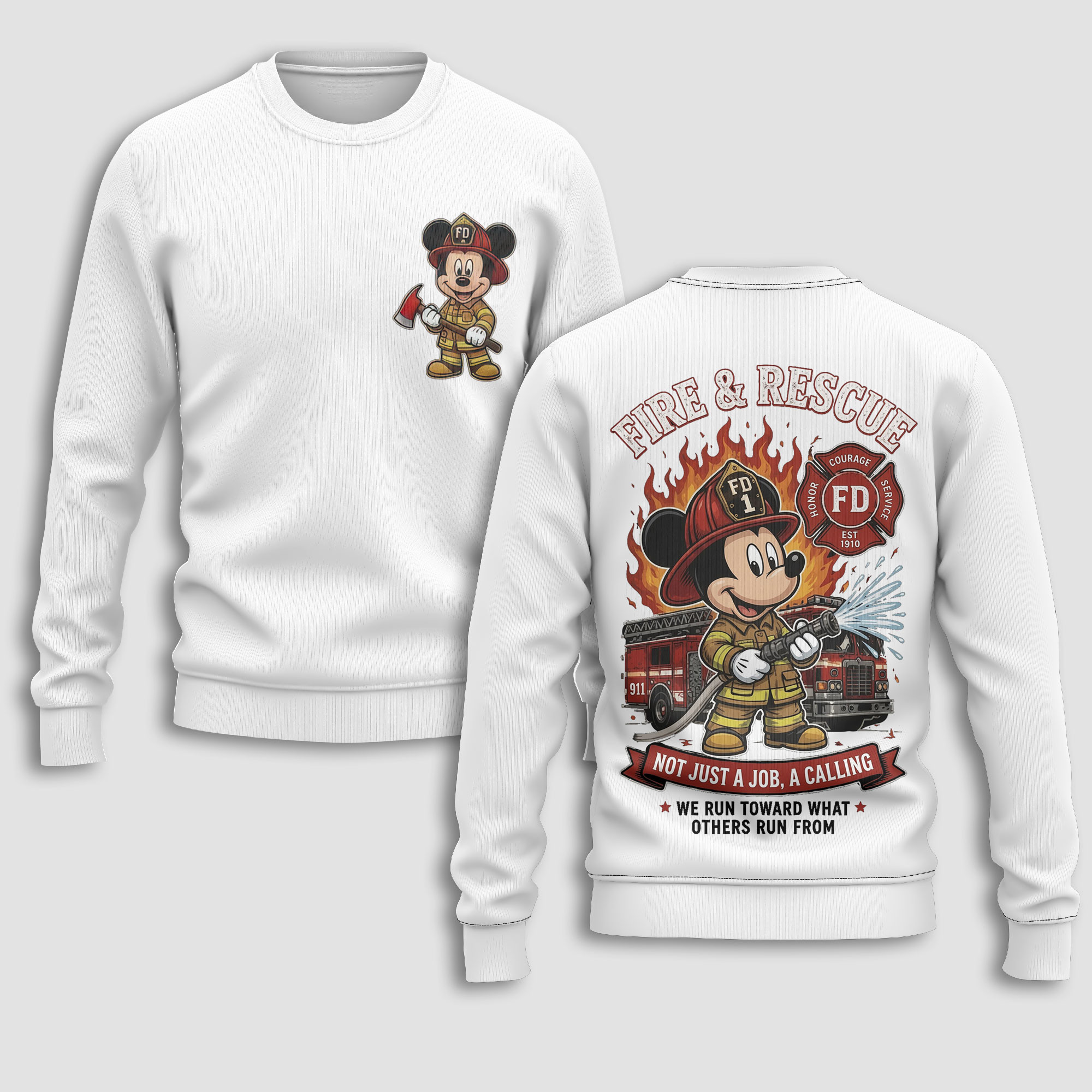 Mickey Mouse All-Over Print T-Shirt - 80% Polyester 20% Cotton - Image 7