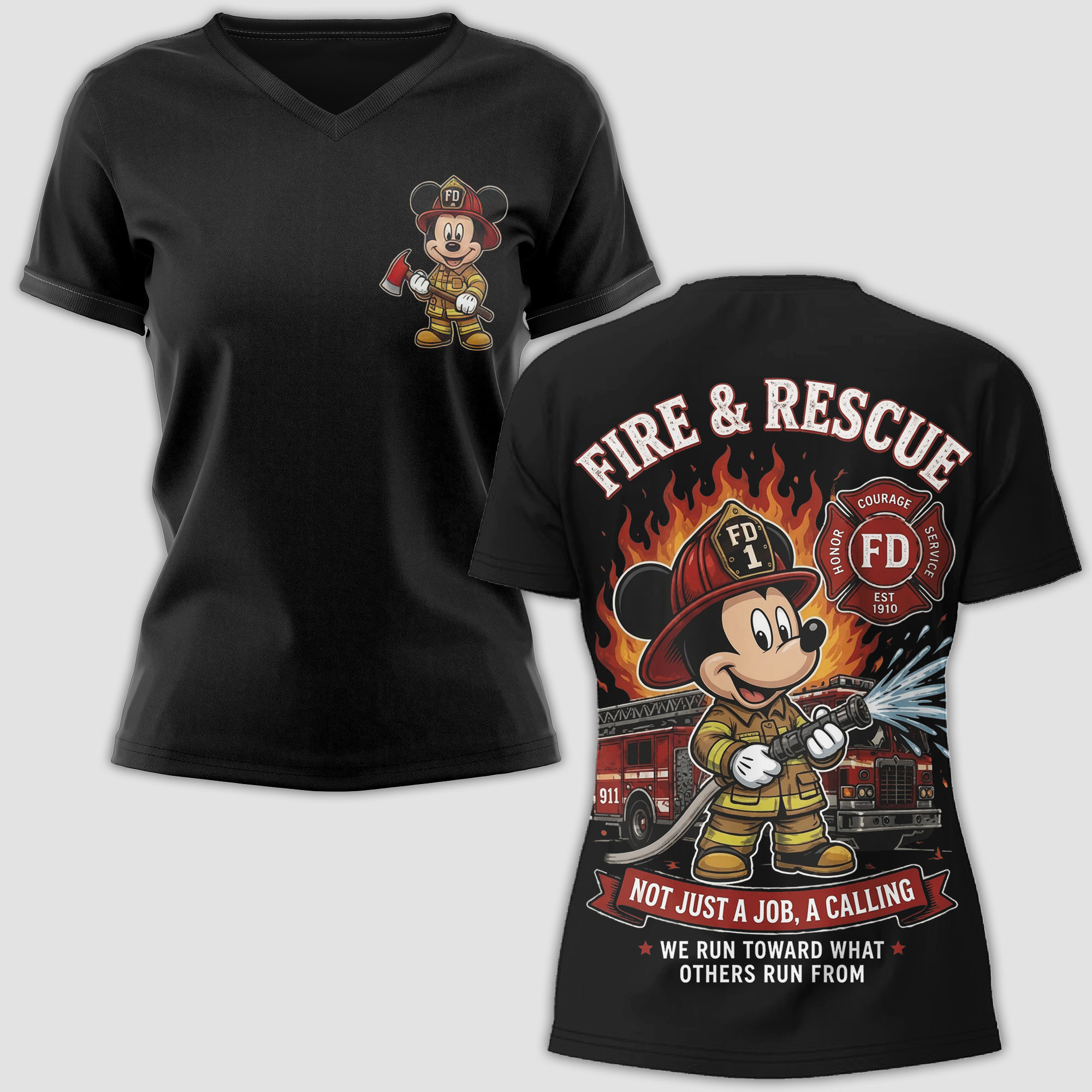 Mickey Mouse All-Over Print T-Shirt - 80% Polyester 20% Cotton - Image 14