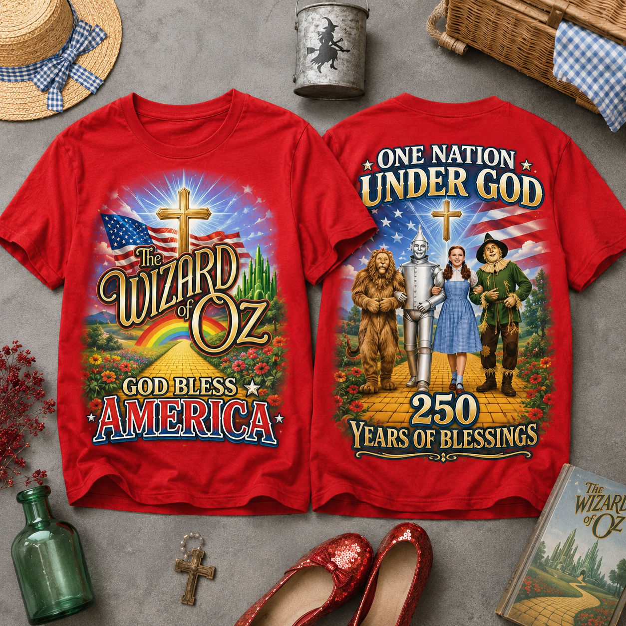 The Wizard of Oz God Bless America T-Shirt - Premium All-Over Print