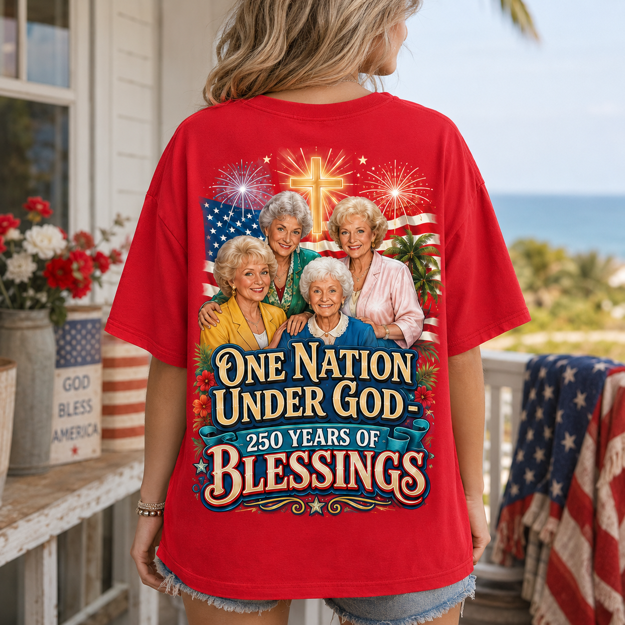 The Wizard of Oz God Bless America T-Shirt - Premium All-Over Print - Image 5