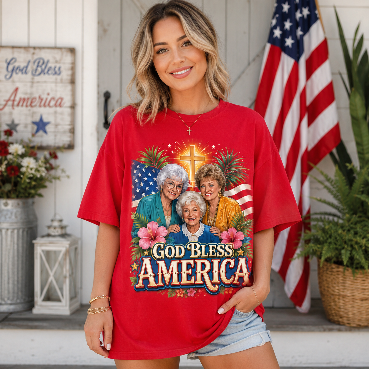 The Wizard of Oz God Bless America T-Shirt - Premium All-Over Print - Image 4