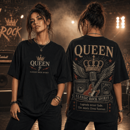 Queen Band All-Over Print T-Shirt - Premium Polyester-Cotton Blend