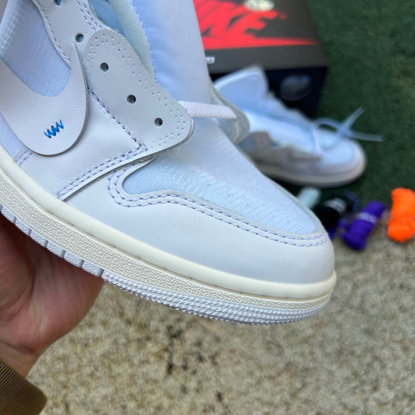 og aj1ow 2026 Off-White x Air Jordan 1 High OG "Alaska" AA3834-100 - Image 16