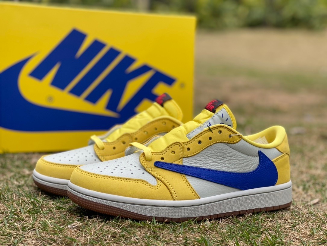 aj1 T1 ⚡️Travis Scott x Air Jordan 1 Low Canary DZ4137-7