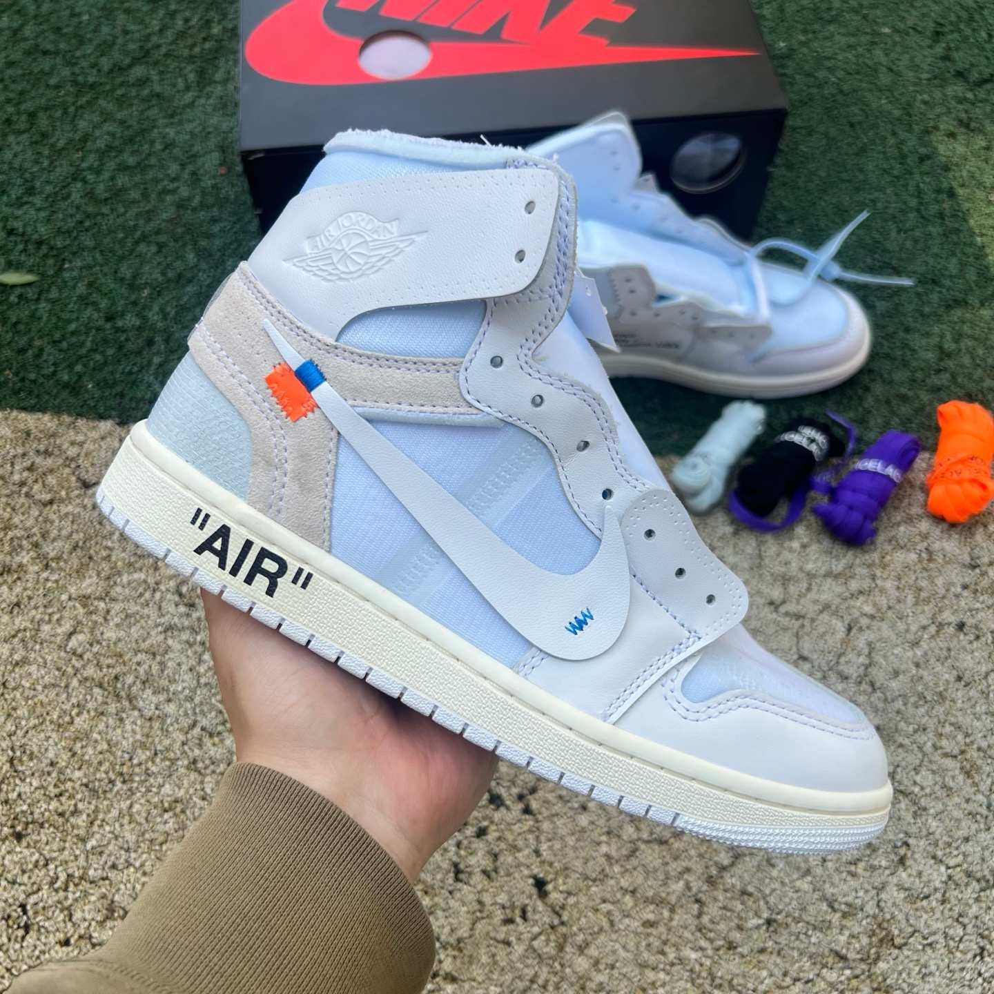 og aj1ow 2026 Off-White x Air Jordan 1 High OG "Alaska" AA3834-100 - Image 25