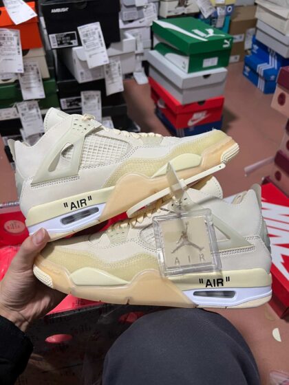 GX aj4 ow OFF-WHITE × Jordan Air Jordan 4 "Sail" CV9388-100