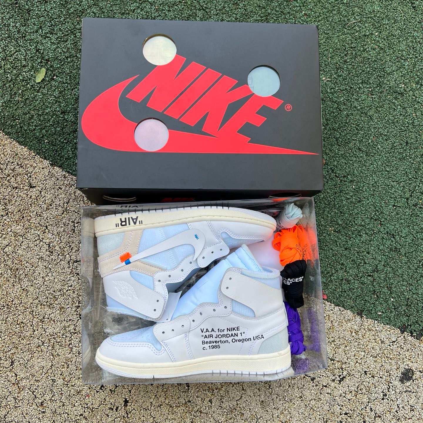 og aj1ow 2026 Off-White x Air Jordan 1 High OG "Alaska" AA3834-100 - Image 13