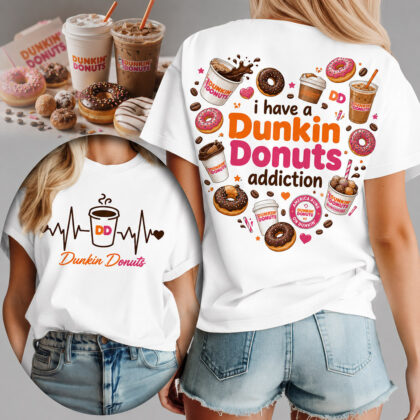Dunkin' Donuts Heartbeat Lover All-Over Print T-Shirt