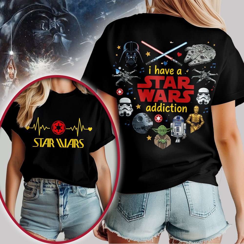 Star Wars Premium Heartbeat Lover 3D All-Over Print T-Shirt - Image 2