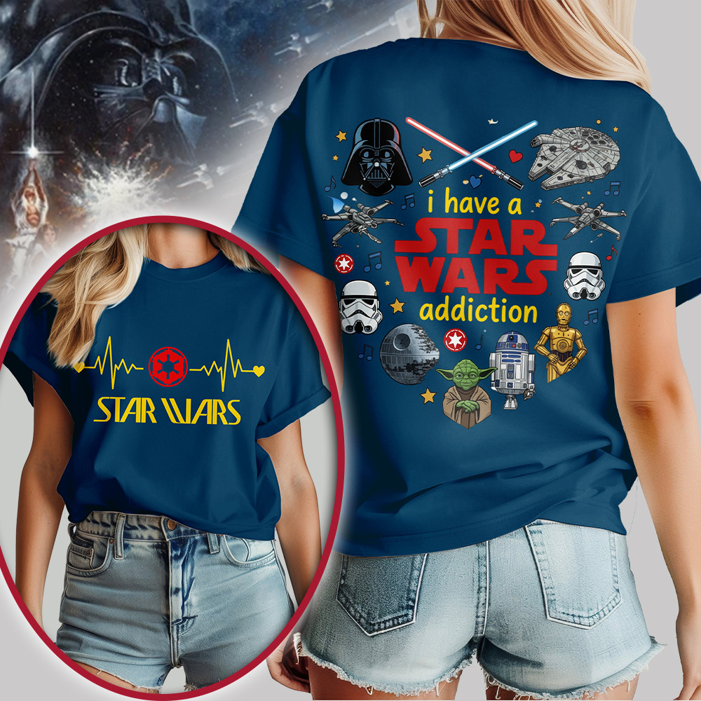 Star Wars Premium Heartbeat Lover 3D All-Over Print T-Shirt - Image 3