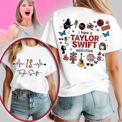 Taylor Swift Heartbeat Lover 3D Printed T-Shirt, Premium Polyester-Cotton Blend