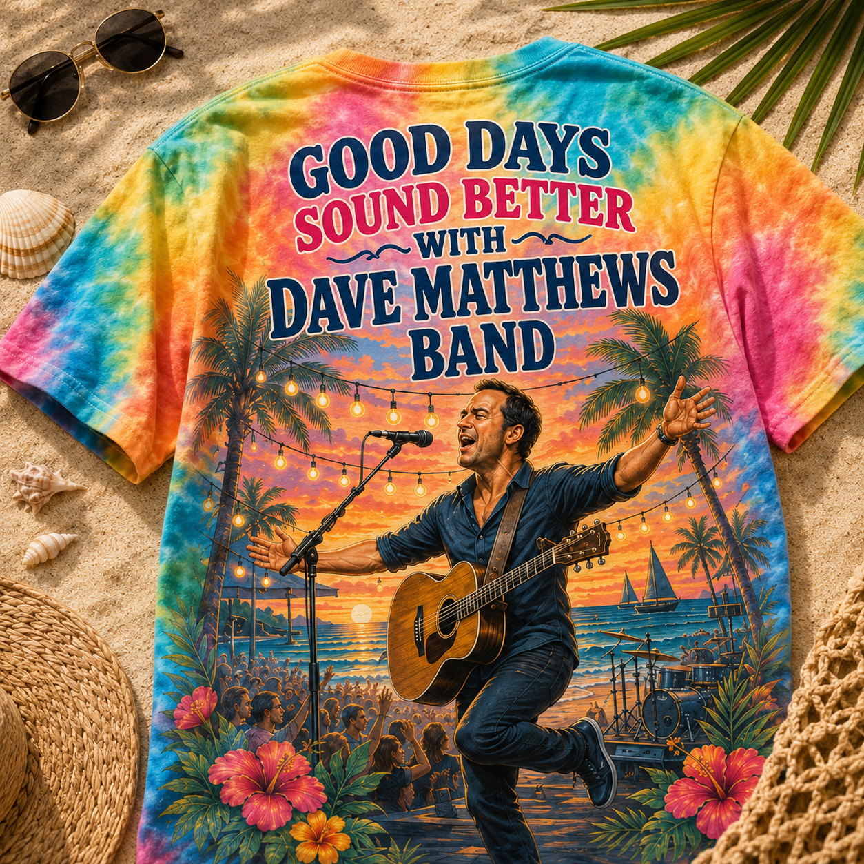 Dave Matthews Band Good Days Summer Vibes All-Over Print T-Shirt - Image 3