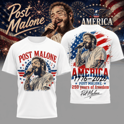 Post Malone American Freedom 3D T-Shirt - Premium Polyester-Cotton Blend