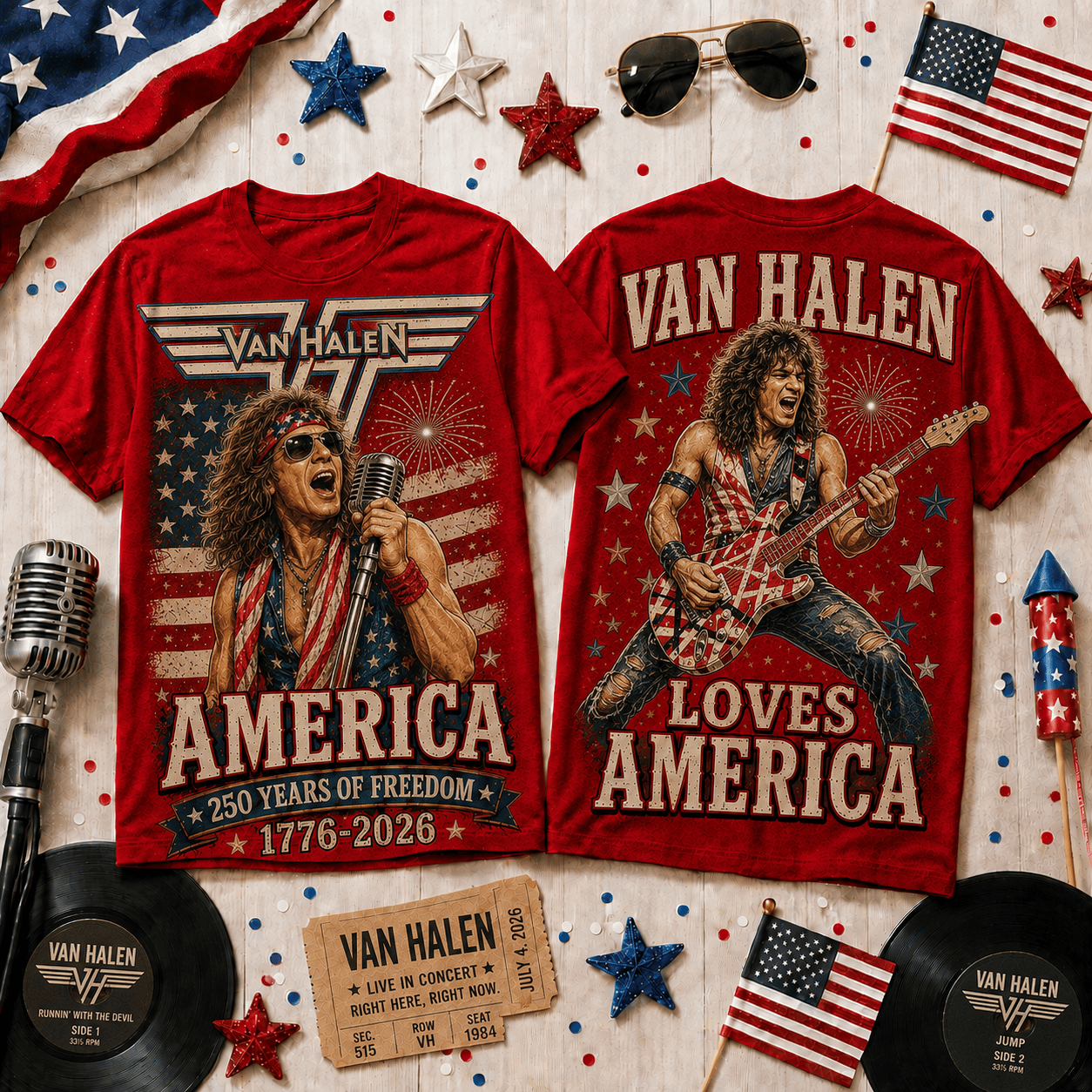 Van Halen VHL America 250 Years of Freedom Tribute T-Shirt