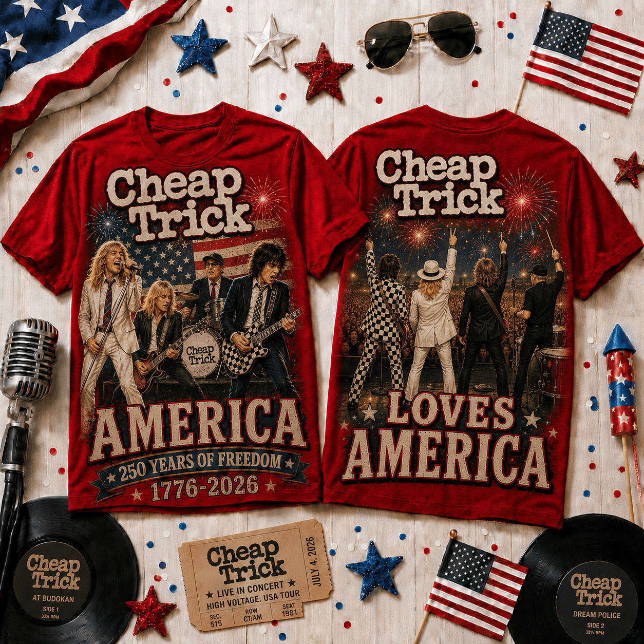 America 250 Years of Freedom Tribute T-Shirt - Premium Polyester-Cotton Blend