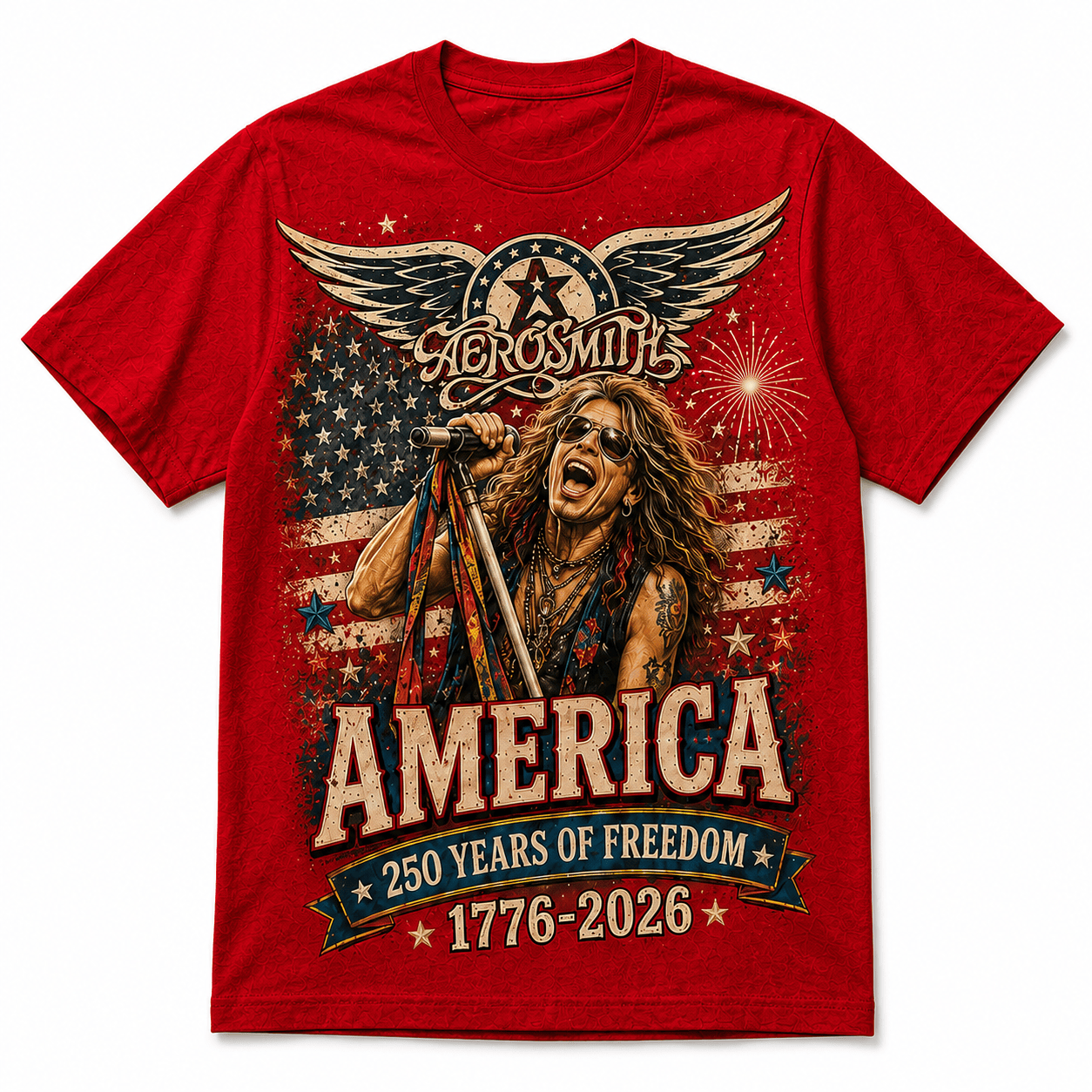 AER America 250 Years of Freedom Tribute T-Shirt - All-Over Print, Polyester-Cotton Blend - Image 3