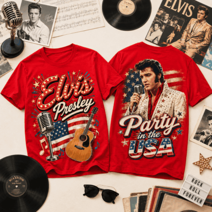 ELV Party in USA 3D T-Shirt - Premium Polyester Cotton Blend