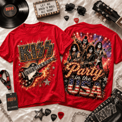 Kiss Band Party in USA 3D All-Over Print T-Shirt