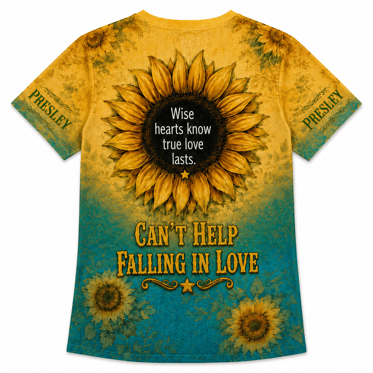 Elvis Presley Sunflower Women's V-Neck T-Shirt, Polyester-Cotton Blend - Image 5