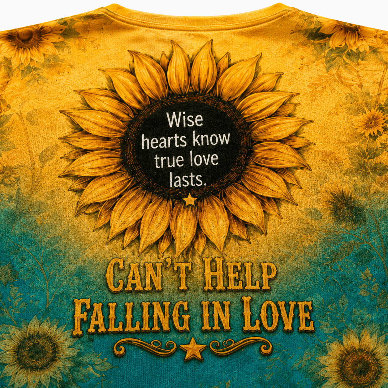 Elvis Presley Sunflower Women's V-Neck T-Shirt, Polyester-Cotton Blend - Image 7