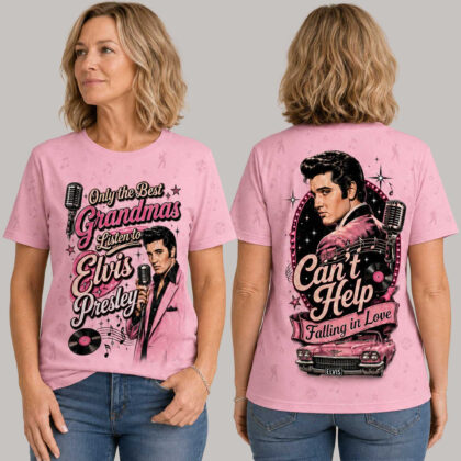 Elvis Presley Retro Music All-Over Print T-Shirt