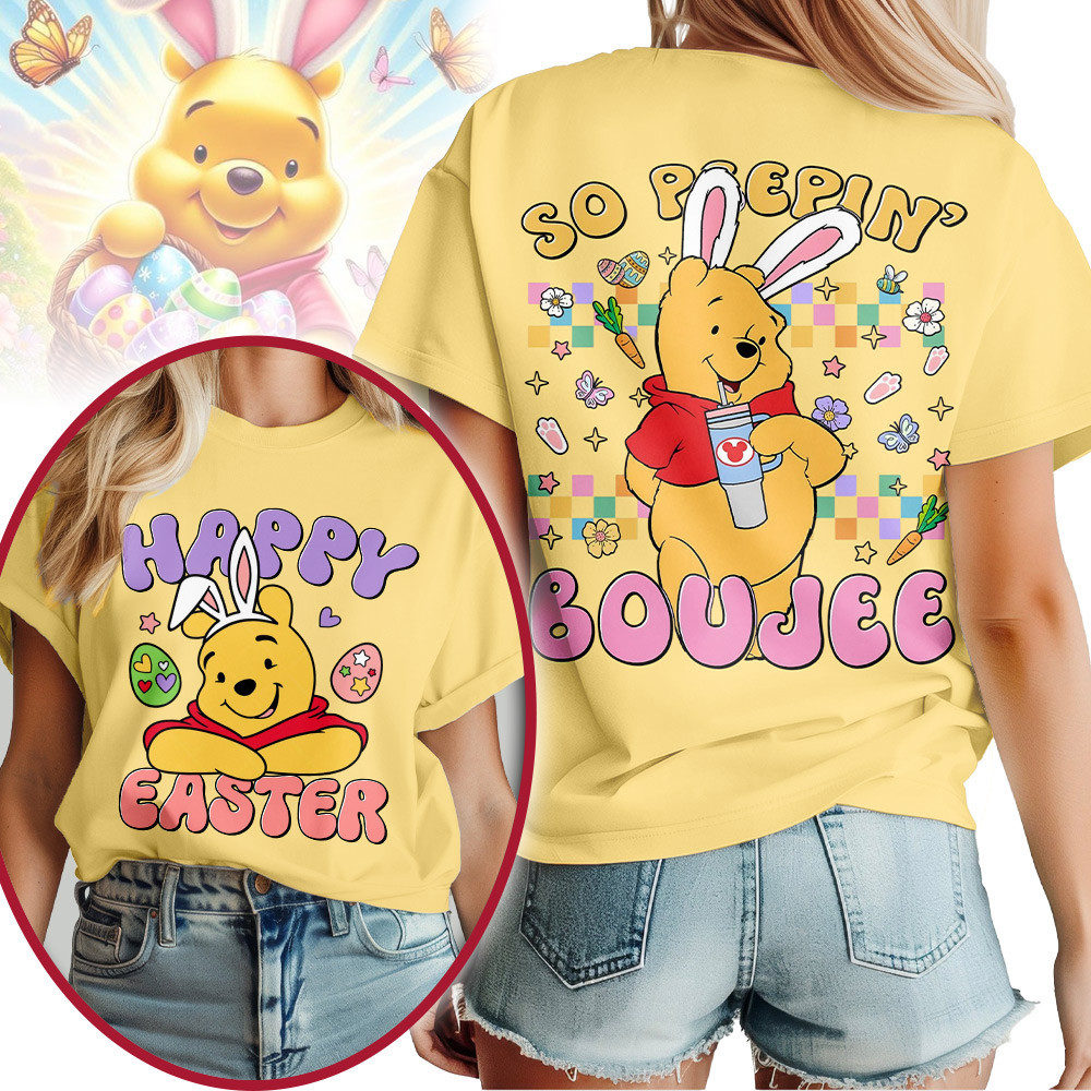 Pooh Easter Day 3D All Over Print T-Shirt - Image 3