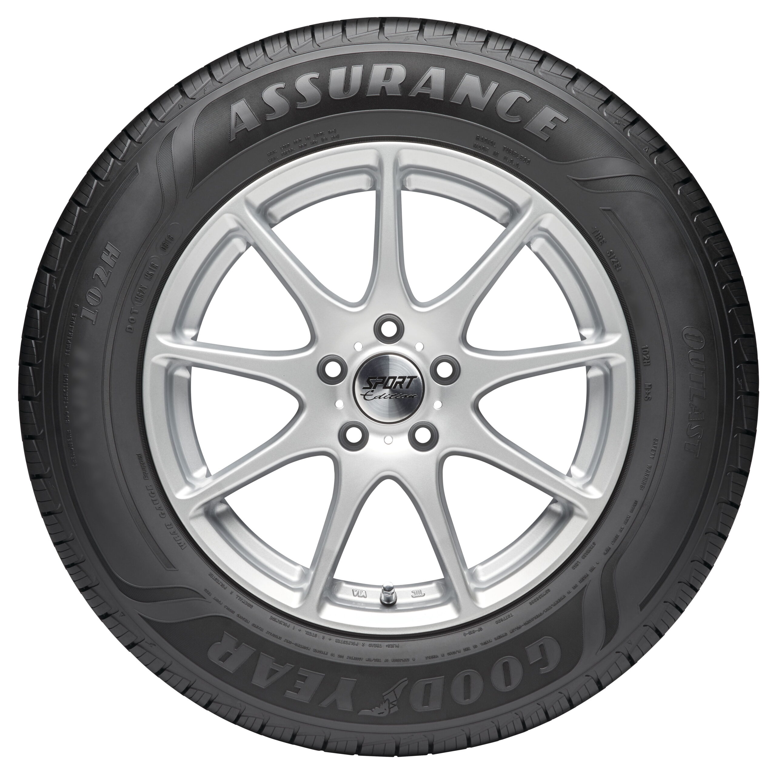 Goodyear Assurance Outlast 235/65R18 106V All-Season Tire Fits: 2022-23 Toyota Highlander Hybrid Bronze Edition, 2021 Toyota Highlander XSE - Image 3