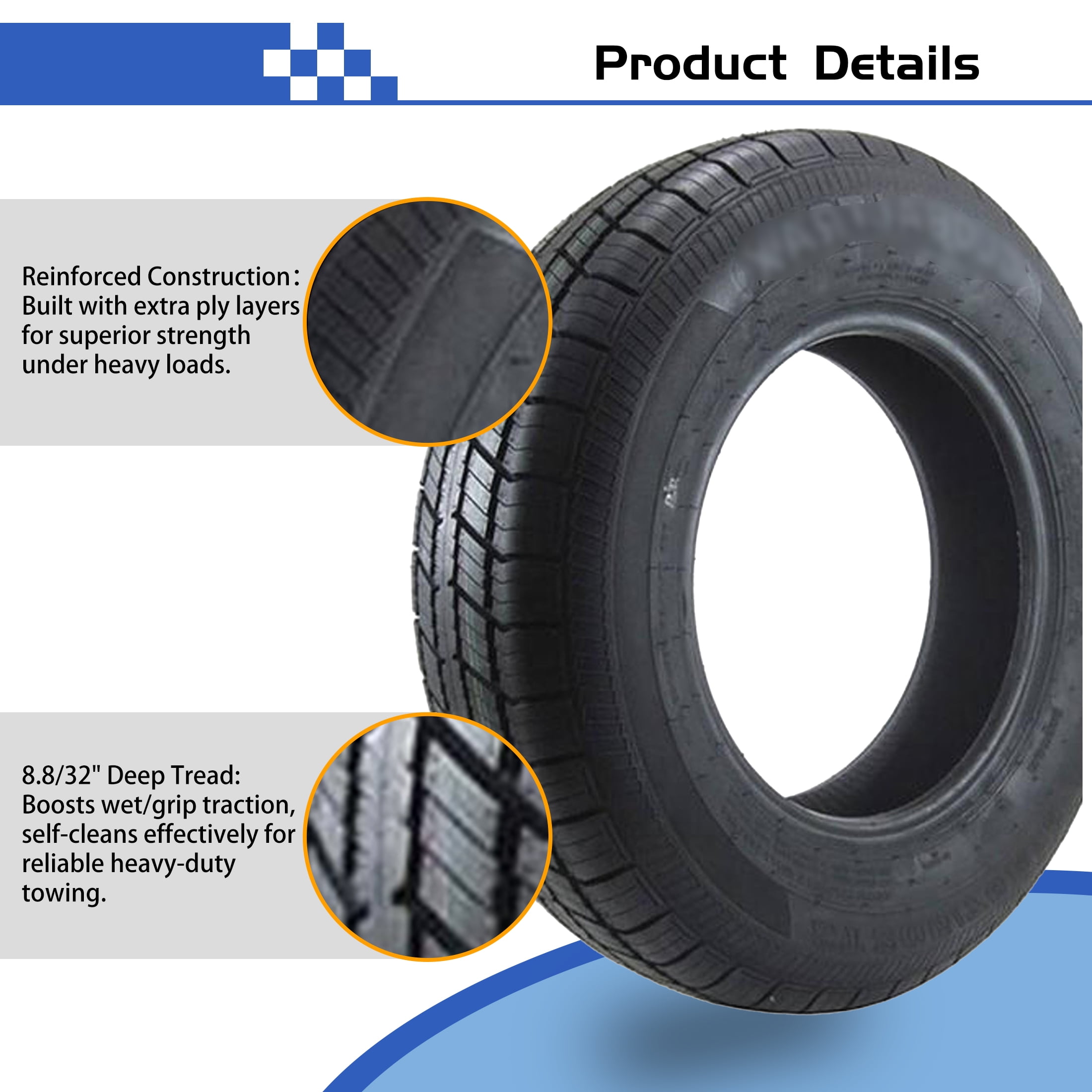 Hi-Run WR089 ST205/75R15 8PR 107/102L D Trailer Tire - Image 2
