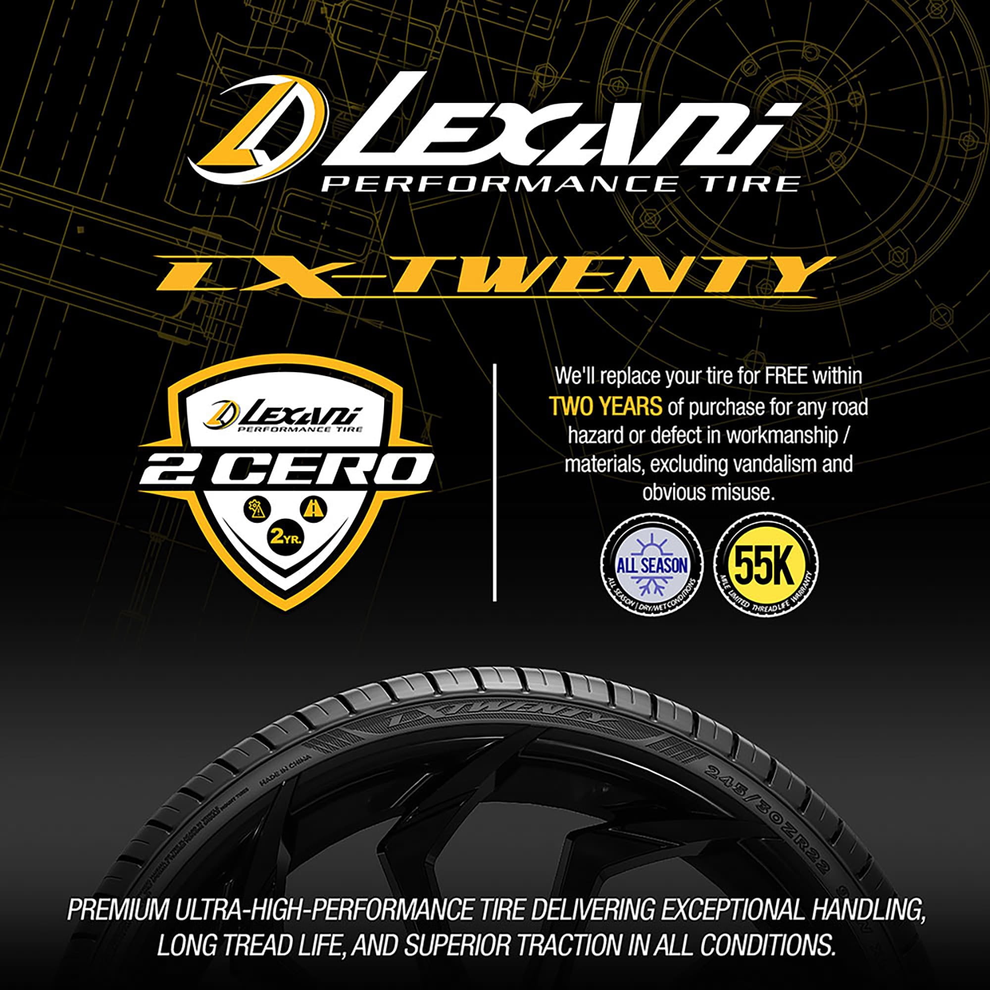 Lexani LX-Twenty Performance 245/45R20 103W Passenger Tire - Image 4