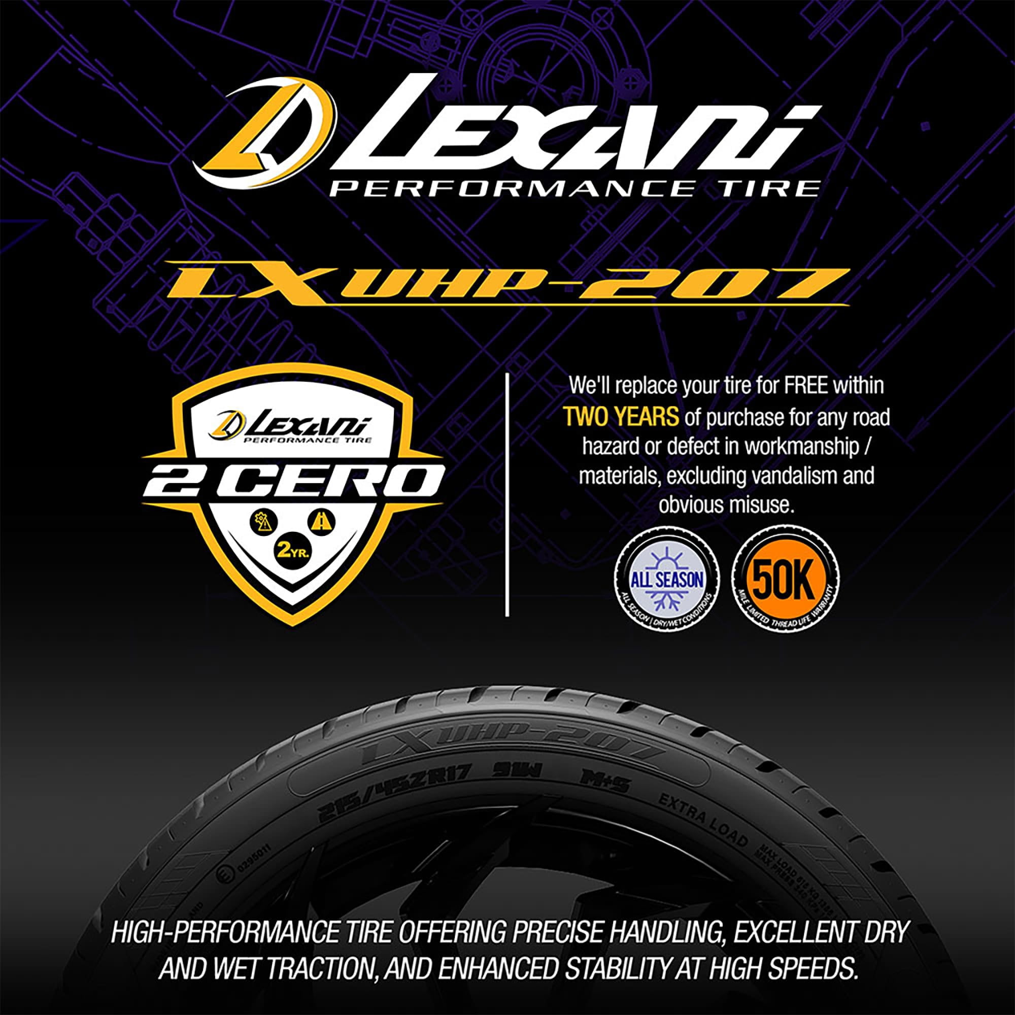 Lexani LXUHP-207 UHP All Season 235/40R18 95W Passenger Tire - Image 5